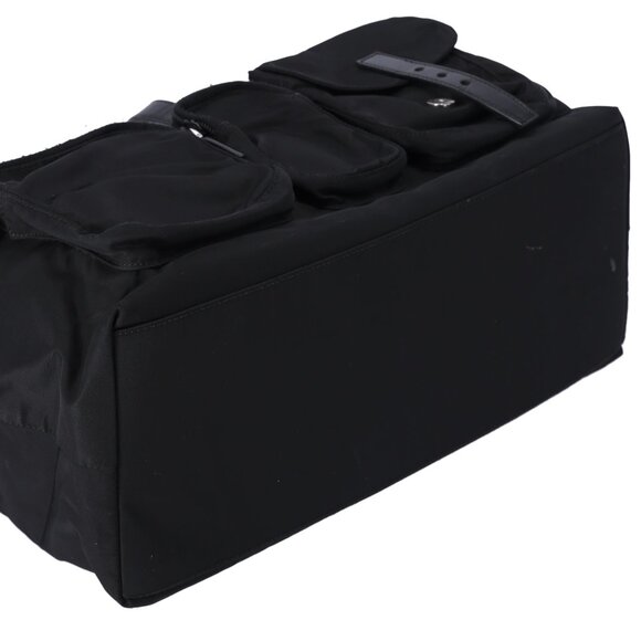 PRADA Triangle Logo Nylon Tote Black Leather - Picture 9 of 10